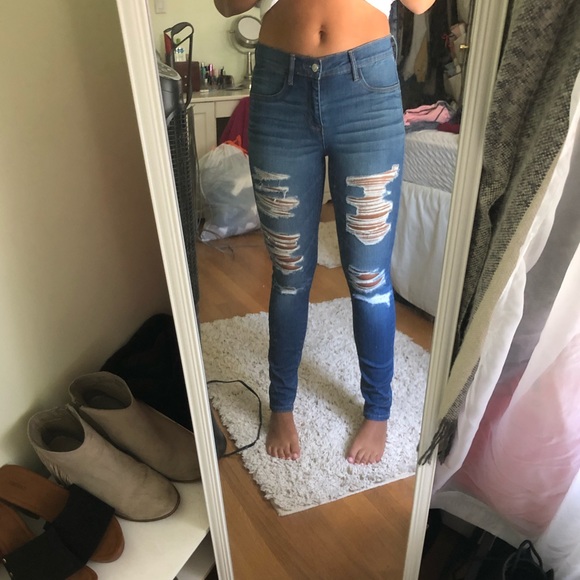 High waisted dark wash skinny jeans - Picture 2 of 3